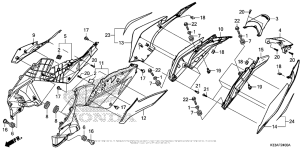 CB300F Side Cover + Rear Cowl