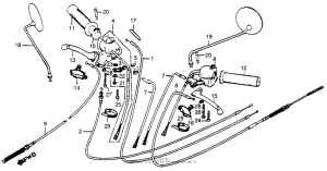 NA50 Handle lever + switch + cable 79-80