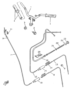 CW50RSX Steering handle. cable