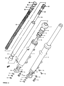 GR650 Передняя вилка
