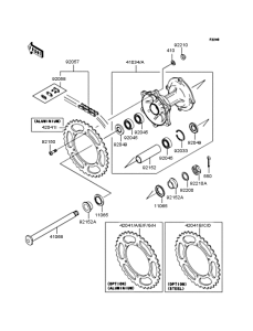 KX125 Заднее колесо и цепь