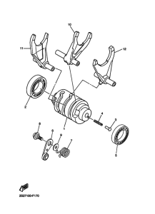 WR450F Shift cam & fork