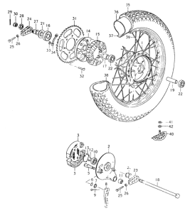 SP400 Rear wheel complete assy