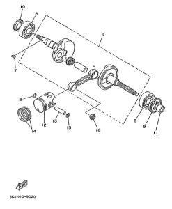 YE80 Коленчатый вал и поршни