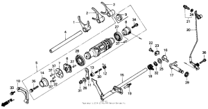 GL1500 Вал и вилки  коробки передач