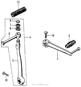 SL70 Change pedal + kick starter arm
