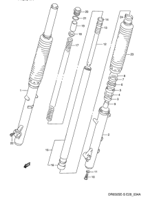 DR650 Вилка передней оси