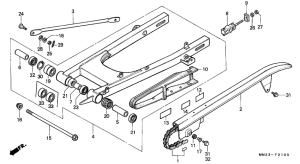 CMX450 Swing arm / chain case