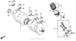 CB750 Коленчатый вал и поршни