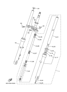 YBR125ED Передняя вилка
