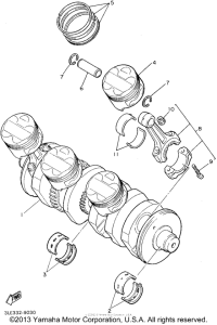 FZR1000G Коленчатый вал и Поршень