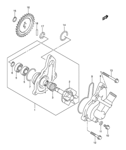 DR-Z400 Водяная помпа