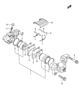 GSX600 Задний суппорт