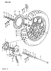 RM250 Rear wheel complete assy