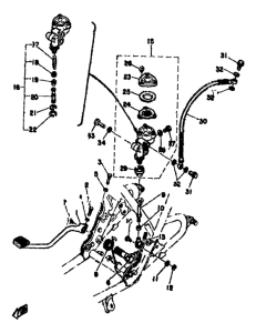 XS500 Brake pedalrear master cylinder