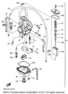 YZ125K1 Карбюратор