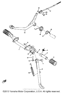 AT1E Stand, foot rest & rear brake pedal