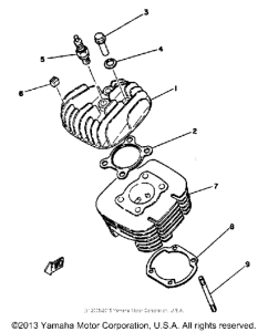 DT100H Cylinder head - cylinder