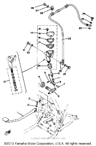 XS400F Brake pedal - rear master cylinder