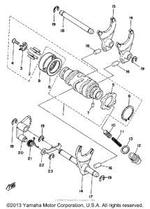 XT500G Shift cam - fork