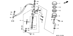 CB900F Rr. brake master cylinder