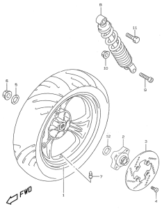 AY50 Rear wheel complete assy