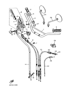 XT600 Steering handle. cable