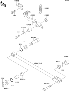 ZX1100 Педаль тормоза