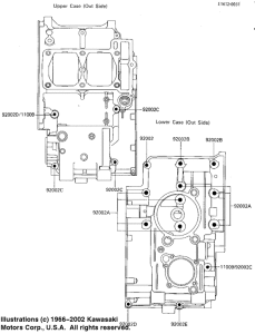 EX250 Crankcase bolt & stud pattern