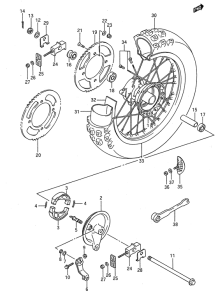 RM80 Rear wheel complete assy