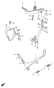 VS600 Prop stand - rear brake