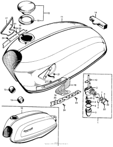 CL100 Fuel tank + fuel valve