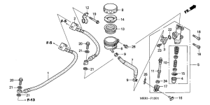 CBF600 (Naked, ABS) Задний тормозной цилиндр