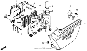 CB450 Left side cover + rectifier + fuse