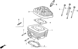 SA50P Цилиндр и головка цилиндра