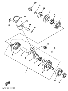 TZ125 Коленчатый вал и поршни