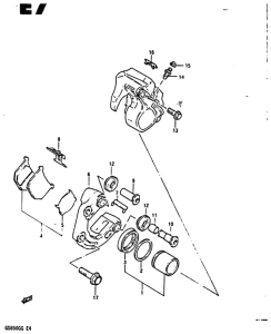 GS850 Передний суппорт тормозной