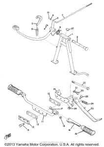 AS2 Stand, foot rest & rear brake pedal