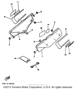 XT350AC (CA ED.) Боковые обтекатели