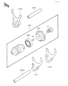 KX500 Переключение / вилка переключения