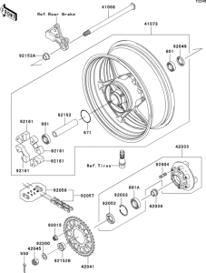ZX1000 Заднее колесо и цепь