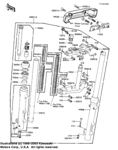 KZ1000 Вилка передней оси