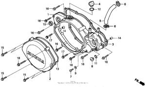 CR250R Right crankcase cover 90-91