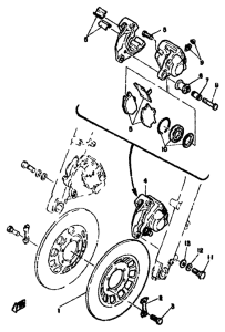 XS500 Disk brake. caliper