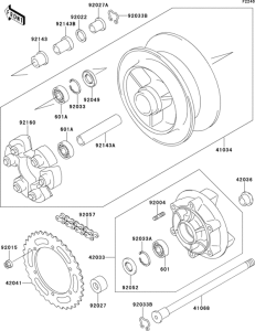 ZR750 Задняя ступица колеса