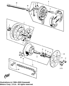KV100 Rear hub / brake / chain