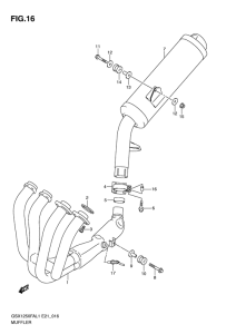 GSX1250 (ABS) Muffler comp