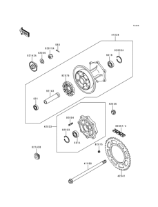 KL650 Задняя ступица колеса