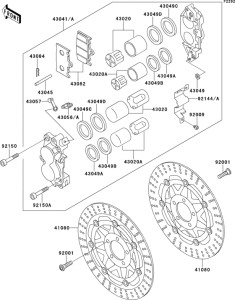 ZX750 Передний тормоз
