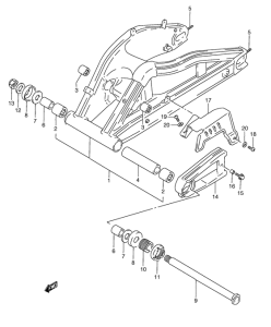 RGV250 Маятник задний